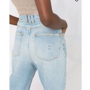 Balmain Monogram Detail Boyfriend Jeans